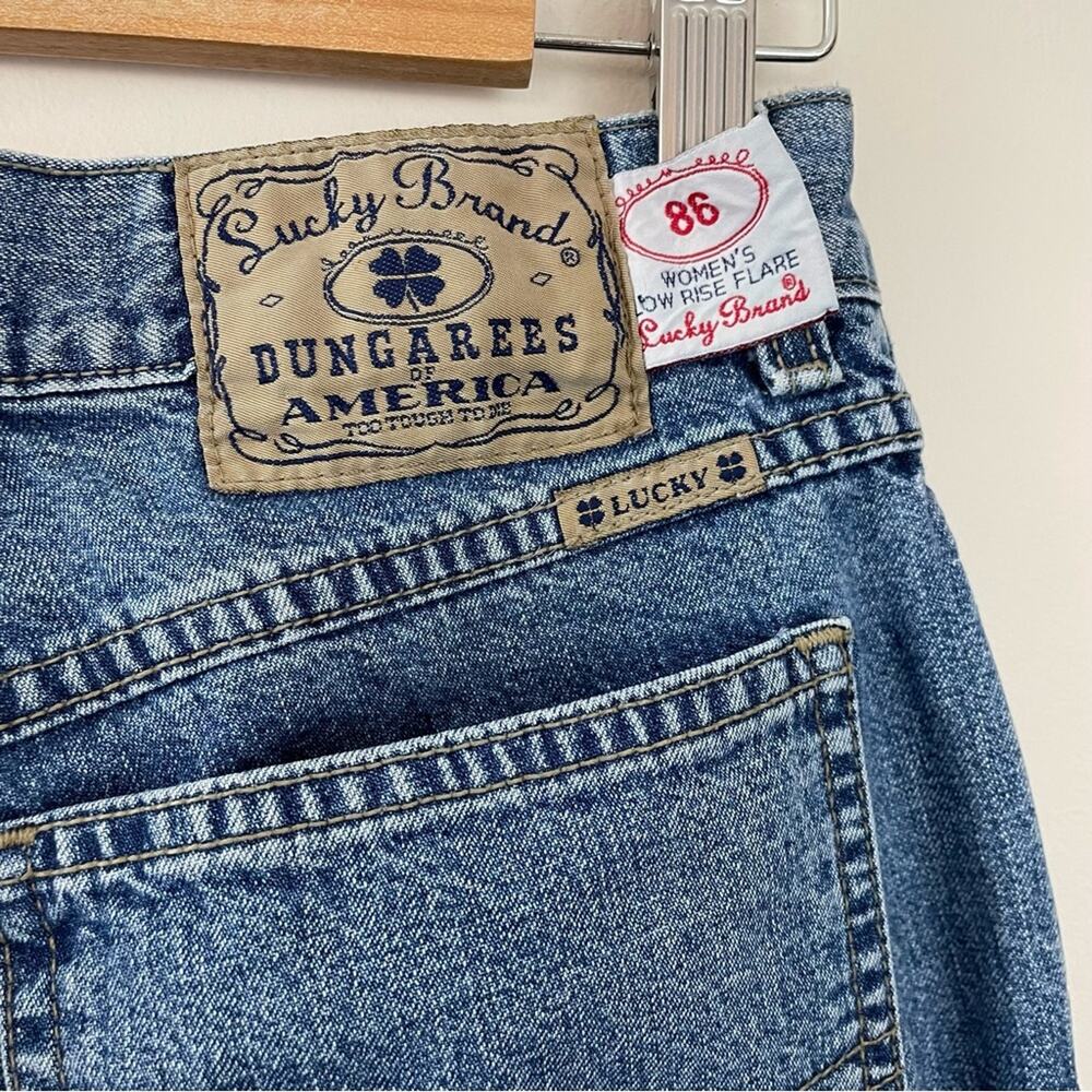 Vintage Y2K Lucky Brand Low Rise Flare all cotton Made in USA jeans womens 10 28 - Picture 5 of 8